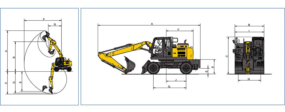 XCMG Official 16ton Hydraulic Excavator XE160W (Euro Stage Ⅳ) for sale